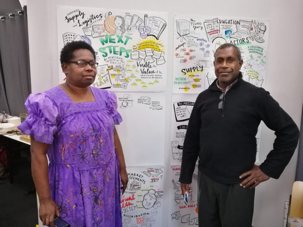 Mary and Jack in Melbourne at the Pacific Menstrual Health Workshop in September 2018